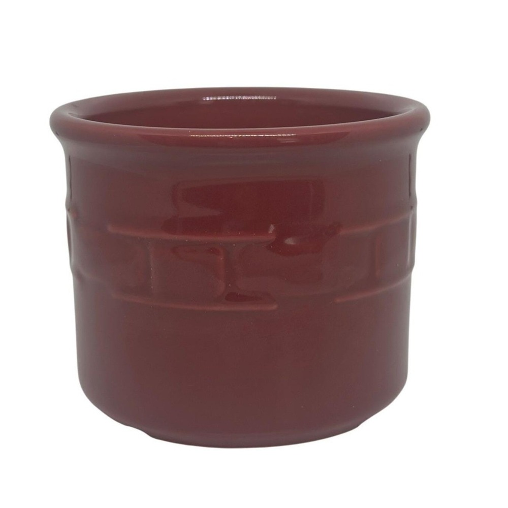 VTG Longaberger Woven Tradition Pottery One Pint Salt Crock Paprika Red USA 3.5"